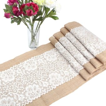 ourwarm 1 8m rustic burlap hessian lace table runner ourwarm 1 8m rustic burlap hessian lace table runner