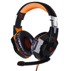 Over-ear Gaming Headphone Headset with Mic Stereo Bass LED Light for PC Game(Orange) - Intl
