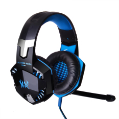 Over-ear Gaming Headphone Headset with Mic Stereo Bass PC Game Headband Earphone (Blue/Black)
