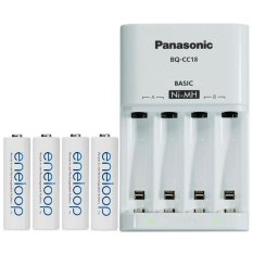 Panasonic Eneloop Basic Charger + Baterai AA 2000mAh 4pcs - Putih