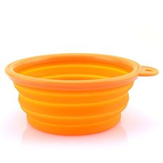Pet Portable Silicone Collapsible Foldable Feeding Bowl Dish Feeder Multi Color (Intl)
