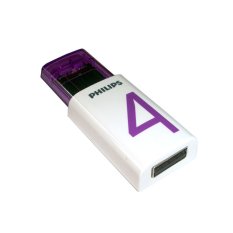 Philips Flashdisk Eject - 4GB - Putih/Ungu