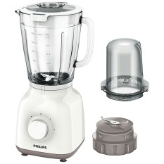 Philips HR-2102 Blender Plastik 1.5 Liter + Dry Mill - 2 in 1 - Putih