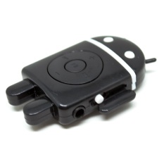 Player Android Robot MP3 Player TF card with Small Clip - Hitam