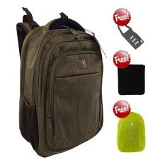 Polo Classic Tas Ransel 18053-21 Original - Coffee + Gembok Ransel