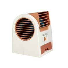 Portable Mini Creative Air Conditioner Shaped Mini Blade-less USB Fan - Cokelat