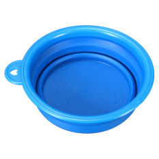 Portable Pet Folding Dog Cat Feeding Water Food Holder Collapsible Bowl Travel Blue - Intl