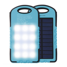 Power Bank Solar Tenaga Surya 58000 mAh with LED Lamp - Biru