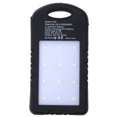 Power Bank Solar Tenaga Surya 58000 mAh with LED Lamp - Hitam