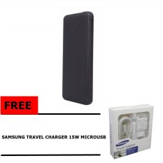 Powerbank Vinzo Real Capacity 12000mAh + Gratis Samsung Travel Charger 15 W Kabel MicroUSB Original