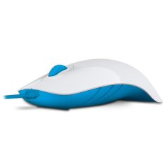 Powerlogic Wired Mouse USB Shark - Putih Biru