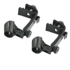 Professional Black Adjustable dual plastic 2pcs Drum Microphone Mic Clip Clamp Mount KTV Karaoke- Intl