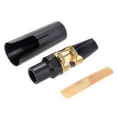 Professional Saxophone ligature set Metal Tenor Sax Mouthpiece Outfit Cap Reed Gold Lacquer- Intl