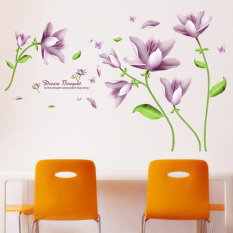 Purple Dream Bouqets Flowers Wall Decal Home Sticker PVC Murals Vinyl Paper House Decoration Wallpaper Living Room Bedroom Kitchen Art Picture DIY for Children Teen Senior Adult Nursery Baby - Intl