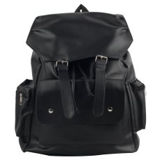 Raindoz Women Backpack Leather Simple - Hitam