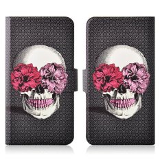 Red Flower Teeth Skull PU Leather New Flip Case Cover For LG Optimus G3 mini D728 G3 Beat