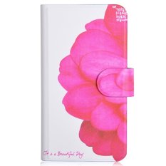 Red Half Flower Design Card Slot Magnetic PU Leather Flip Case Cover Compatible For LG Optimus L9 P760 P765