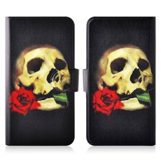 Red Rose Skull PU Leather New Flip Case Cover For LG Optimus L9 P760 P765