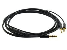 Replacement Audio Cable with Remote and Mic for IOS phones to Sol Republic Master Tracks HD V8 V10 V12 X3 headphones in Black - Intl