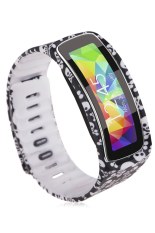 Replacement Wrist Band Bracelet For Samsung Galaxy Gear Fit w/Clasp No Tracker Skull (Intl)