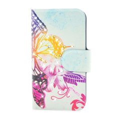 Rhinestone Colorful Big Butterfly Design Card Slot Magnetic PU Leather Flip Case Cover Compatible For LG Optimus L9 P760 P765