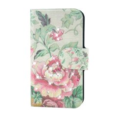 Rhinestone Pink Peony Design Card Slot Magnetic PU Leather Flip Case Cover Compatible For LG Optimus L9 P760 P765