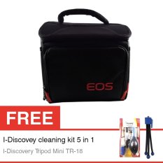 Rotamart Tas Kamera SLR EOS - Hitam + Gratis i-Discovery Cleaning Kit 5 in 1 + i-Discovery Tripod Mini TR-18