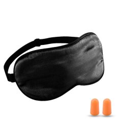 Roybens Breathable Sleep Travel Eye Mask Soft & Breathable, Ultra Lightweight, Light Blocking Eye Covers for Sleeping, Relaxation, Spa with Adjustable Strap and Ear Plugs Black (Intl)