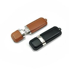 S and F FbscTech 8GB 2 Pcs USB 2.0 Leather Data Memory Storage Pen Stick U Disk Cuboid Black and Yellow - Intl