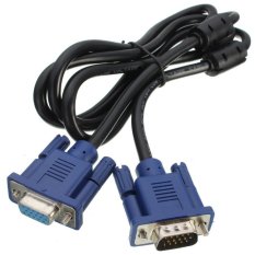 S & F 1.5m VGA SVGA Male to Female M/F Extension Cable for PC TV Monitor LCD Display (Black/ Blue) - Intl