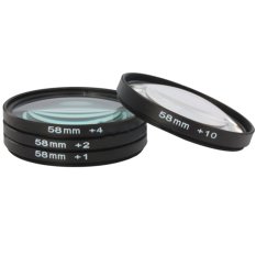 S & F 58mm Close up Macro +1+2+4+10 SLR Lens Filter Set for Sony Canon Nikon (Black/ Clear) - Intl