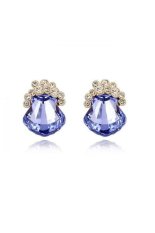 S & F SF3486Qs Electric Dreams Austria Crystal Earrings Lavender Purple Champagne Gold