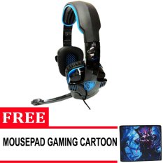 Sades SA-708 G-Power Stereo Gaming Headset - Hitam + Gratis MousePad Gaming Cartoon Anti Slip