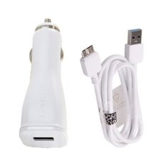 Samsung Car Adapter With Usb 3.0 Cable For Galaxy S5-Note 3 Original - Charger Mobil - Output 2A - 10.6W - Putih