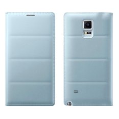 Samsung Flip Leather Cover Case for Galaxy Note 4 Original - Biru