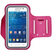 Samsung Galaxy Grand Prime G530 Armband Case Sports Gym Bike Cycle Jogging Armband with Dual Arm-Size Slots and Key Pocket Custom Made Case (Pink)