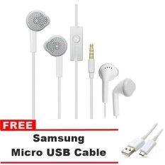 Samsung Galaxy Handsfree / Headset C550 For All Samsung Galaxy - Putih + Gratis Samsung Micro USB Data Cable - Putih