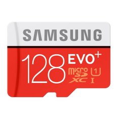 Samsung Micro SDXC EVO Plus 128GB Class 10 80MB/s with Adapter Memory Support Memori HP Asus, Samsung, Sony - Merah