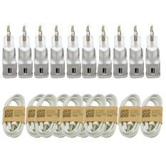 Samsung Travel Charger Galaxy S4 / Tab 3 2A Adapter + Micro USB Cable 10 pcs - Putih