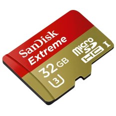 SanDisk Extreme microSDHC Card UHS-I 3 Class 10 32GB with SD Card Adapter - Merah