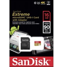 Sandisk MicroSD Extreme 16GB U3 90Mb/s read 40MB/s Write