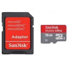 SanDisk Ultra Kartu Memori microSD Card Class 10 16GB dengan SD Card Adapter