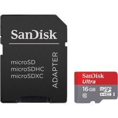 Sandisk Ultra Micro SDHC Card UHS-1 Class 10 With SD Card Adapter - 16GB