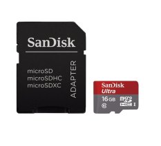 Sandisk Ultra MicroSD C10 (80MB/s) UHS-I Card with Adapter - 16GB