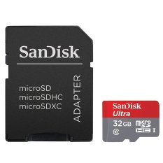 Sandisk Ultra MicroSD C10 (80MB/s) UHS-I Card with Adapter - 32GB