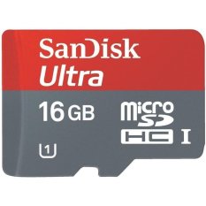SanDisk Ultra MicroSDHC 80MB/s 16GB Class 10 UHS-1 With Micro SDHC - SD Card Adapter - Red-Grey
