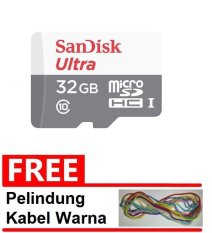 SanDisk Ultra MicroSDHC Card Class 10 48MB/s - 32 GB + Gratis Pelindung Kabel Warna Random