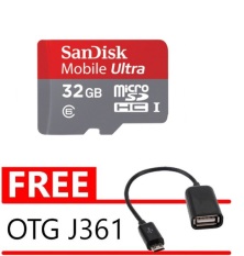 SanDisk Ultra MicroSDHC Card Class 10 80MB/s - 32 GB + Gratis OTG Adapter Kabel
