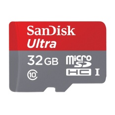 SanDisk Ultra microSDHC Card UHS-I Class 10 80MB/s 32GB with SD Card Adapter - SDSQUNC-032G