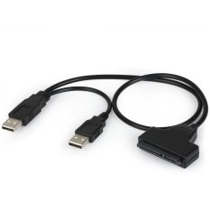 SATA Cable Dual USB2.0 to 22pin Converter for 2.5 Inch for Hard Disk Driver (Black) (Intl)